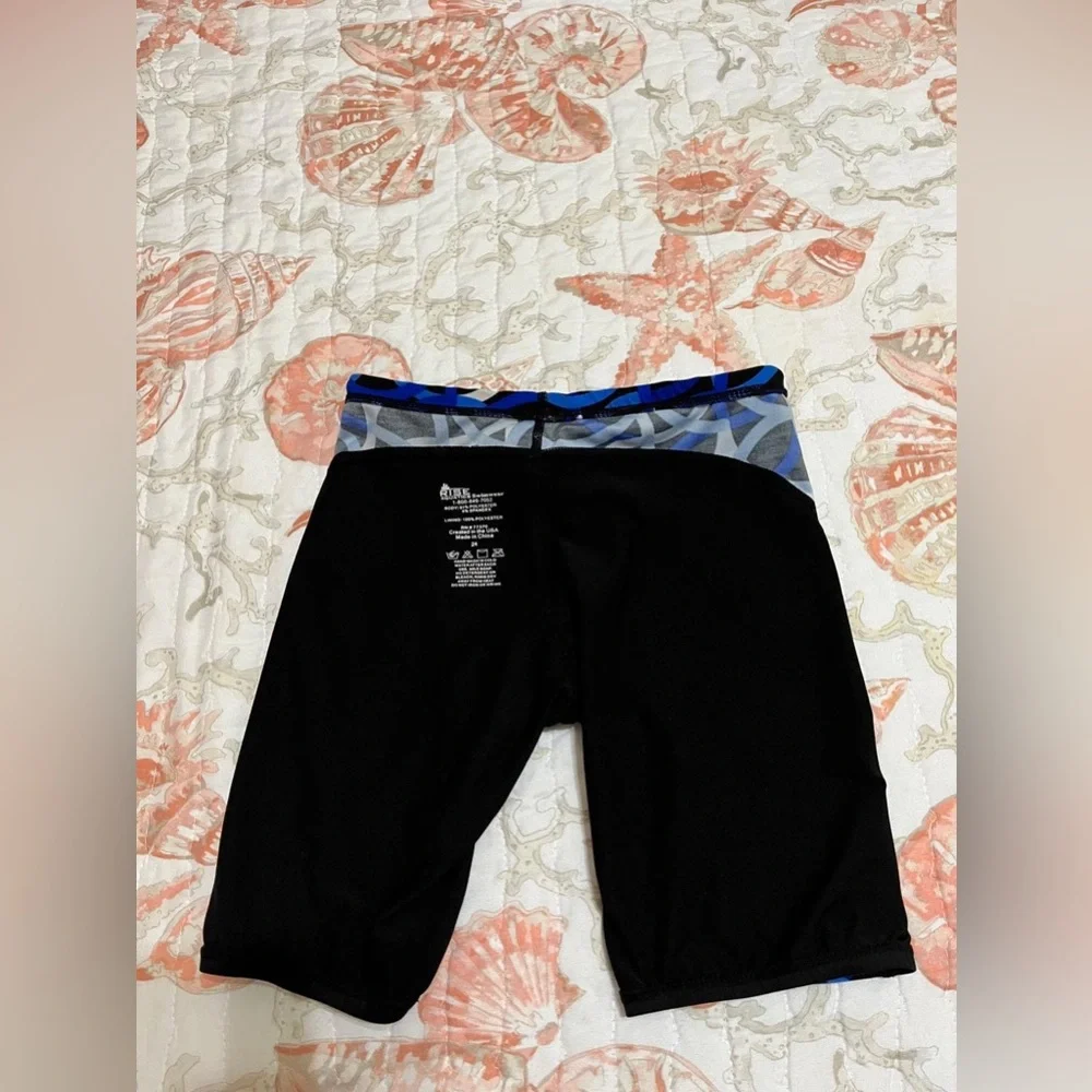 (6) Black and Blue Rase Aquatic Swimwear Shorts For Kids